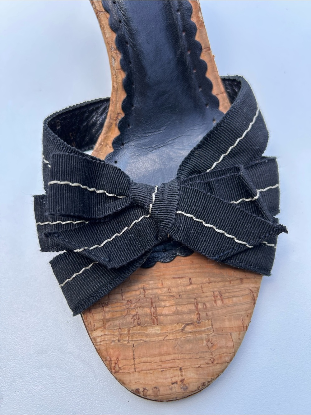 Coach Black Knot-Front Cork Slide Mules - Picture 4 of 7